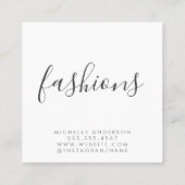 Cursief geavanceerd vierkante visitekaartje (Achterkant)