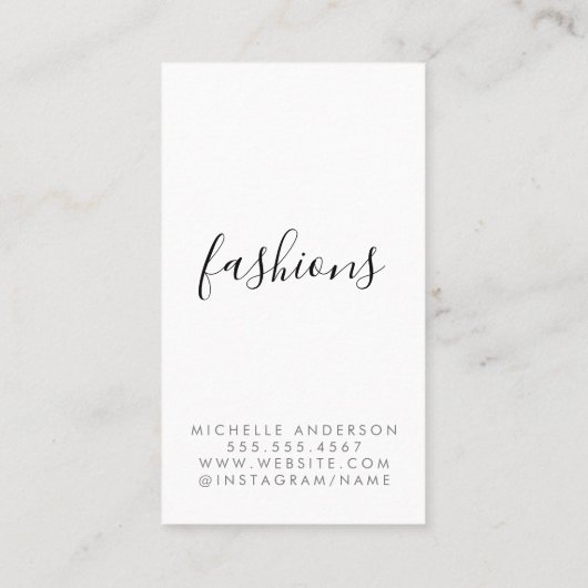 Cursief geavanceerd visitekaartje (Achterkant)