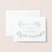 Cursief Gepersonaliseerd: Jij zult mijn bruidsmeis Folie Kaarten (Voorkant met envelop)