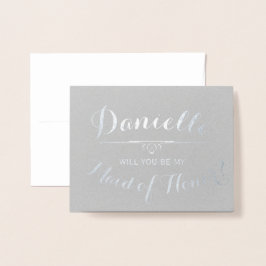 Cursief Gepersonaliseerd Wil Je Mijn Maid Of Honor Folie Kaarten
