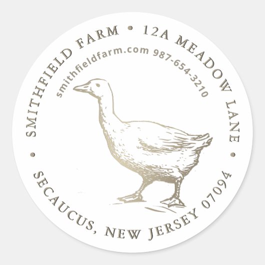 Cursief Goose Boerderij of Business Label (Voorkant)