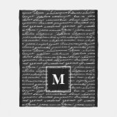 Cursief Hand Schrijven INITIAAL Story Classic Home Fleece Deken (Voorkant)