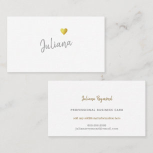 Cursief handgeschreven vrouwelijk liefdeshart visitekaartje