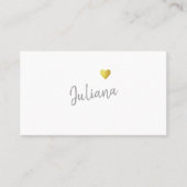 Cursief handgeschreven vrouwelijk liefdeshart visitekaartje (Voorkant)