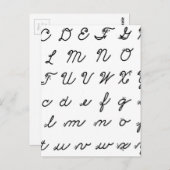 cursief handschrift briefkaart (Voorkant / Achterkant)