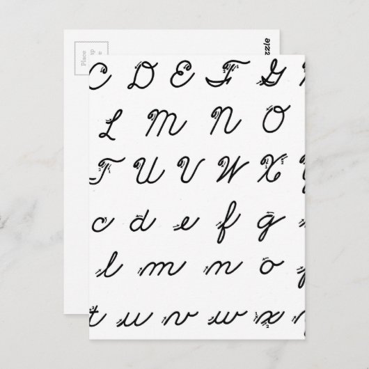 cursief handschrift briefkaart (Voorkant / Achterkant)