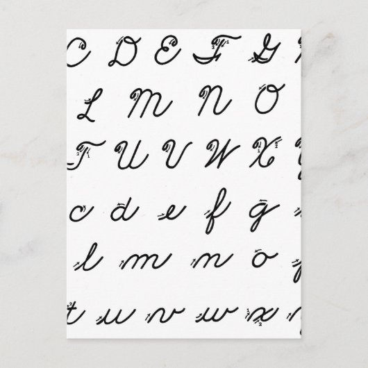 cursief handschrift briefkaart (Voorkant)