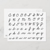 cursief handschrift briefkaart (Voorkant / Achterkant)