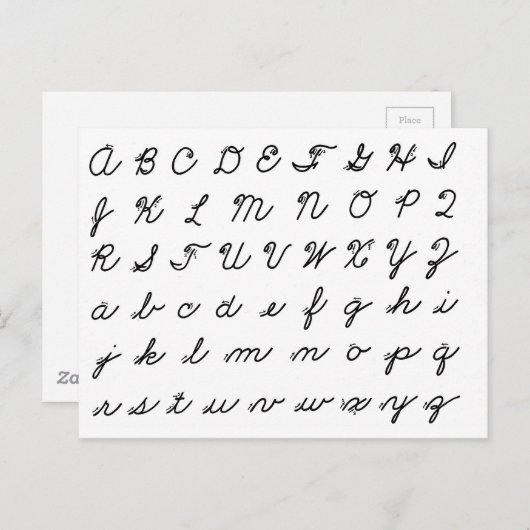 cursief handschrift briefkaart (Voorkant / Achterkant)