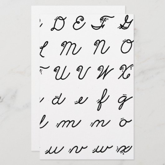 cursief handschrift briefpapier (Voorkant / Achterkant)