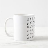 cursief handschrift koffiemok (Links)