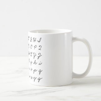 cursief handschrift koffiemok