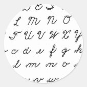 cursief handschrift ronde sticker (Voorkant)