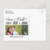 Cursief Hart Save The Date Briefkaart (Achterkant)