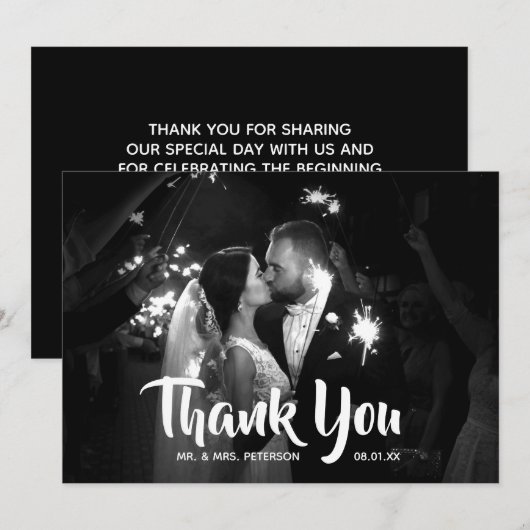 Cursief Huwelijksfotografieschrift Bedankkaart (Voorkant / Achterkant)