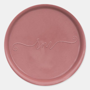 Cursief Initiaal  Roos Wax Seal Sticker