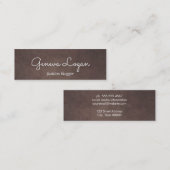 Cursief lettertype | Achtergrond bruine textuur Mini Visitekaartje (Voorkant / Achterkant)