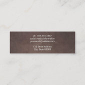 Cursief lettertype | Achtergrond bruine textuur Mini Visitekaartje (Achterkant)