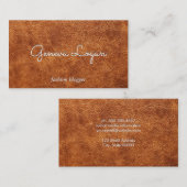 Cursief lettertype | Achtergrond bruine textuur Visitekaartje (Voorkant / Achterkant)