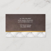 Cursief lettertype | Bruine textuur Witte stofferi Visitekaartje (Achterkant)