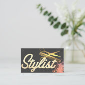 Cursief lettertype | goudschaar | creatief visitekaartje (Staand voorkant)