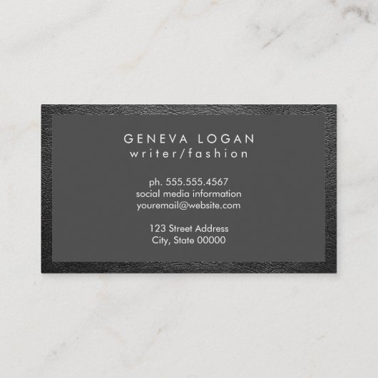 Cursief lettertype | Ledergrens Visitekaartje (Achterkant)