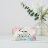 Cursief lettertype | Waterverf achtergrond Visitekaartje (Staand voorkant)