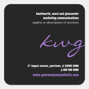 Cursief Lila monogram promotietekker Vierkante Sticker