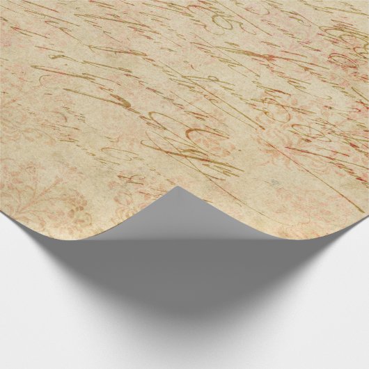 Cursief Manuscript en Filigree op Tan Cadeaupapier (Hoek)