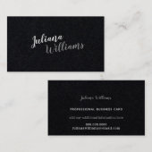 Cursief modern handschrift professioneel zwart visitekaartje (Voorkant / Achterkant)