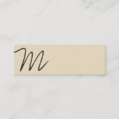 Cursief monogram | Asymmetrisch (beige) Mini Visitekaartje (Voorkant)