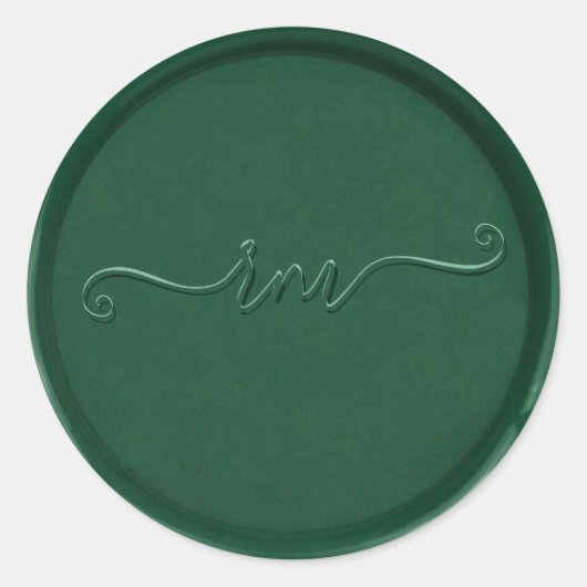 Cursief monogram Forest Green Wax Seal Sticker (Voorkant)