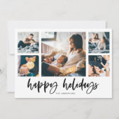 Cursief multi-fotorooster | Prettig feest Feestdagenkaart (Voorkant)