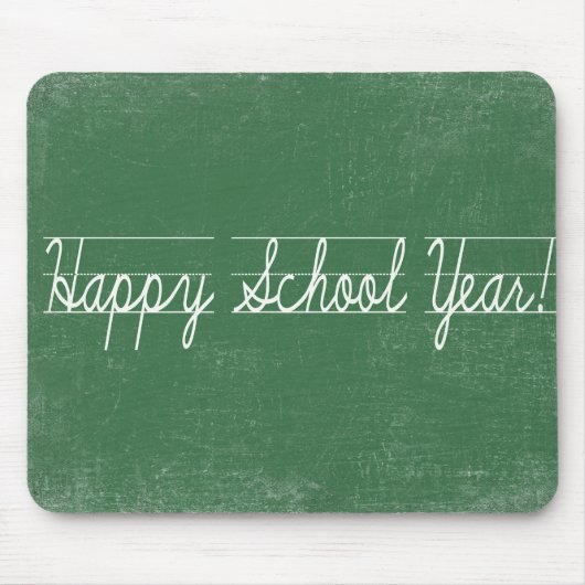 Cursief penmanschap op groen krijtbord muismat (Voorkant)