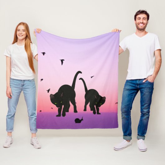 Cursief rattenstrand scène fleece deken (In situ)