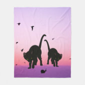 Cursief rattenstrand scène fleece deken (Voorkant)