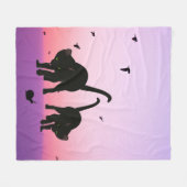 Cursief rattenstrand scène fleece deken (Voorkant (Horizontaal))