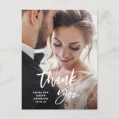 Cursief Schrift en Foto | Huwelijk Bedankt Briefkaart (Voorkant)