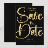 Cursief Schrift Save the Date Kaart (Voorkant / Achterkant)