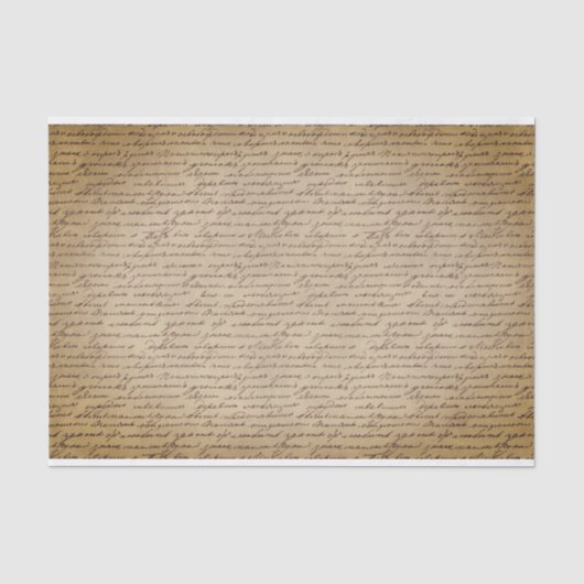  Cursief Schrijven Tekst op Perkamentpatroon Tissuepapier (Voorkant)