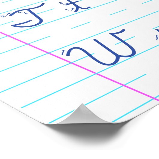 Cursief schrijvend Poster (Hoek)