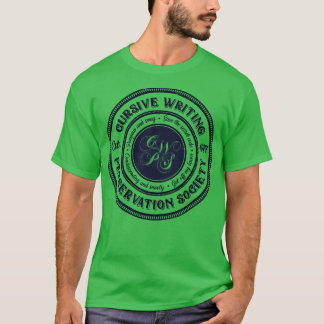 Cursief schrijvende boekenboekingsvereniging t-shirt