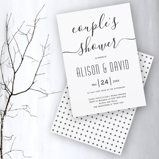 Cursief script calligraphy bruiloft douches kaart