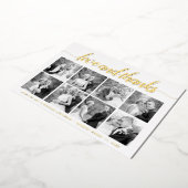 Cursief script Dankuwel acht foto-inklage goud Folie Feestdagenkaart (Gedraaid)