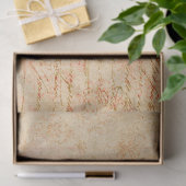 Cursief script en Filigree op Tan-decoupage Tissuepapier (Geschenk)