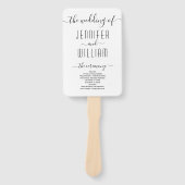 Cursief script kalligrafie bruiloft programma handwaaier (Voorkant)