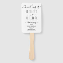 Cursief script kalligrafie bruiloft programma handwaaier