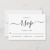 Cursief script kalligrafie bruiloft RSVP-kaart RSVP Kaartje (Voorkant)