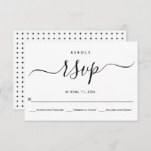 Cursief script kalligrafie bruiloft RSVP-kaart RSVP Kaartje (Voorkant / Achterkant)