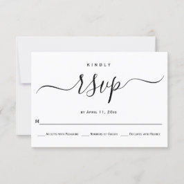 Cursief script kalligrafie bruiloft RSVP-kaart RSVP Kaartje